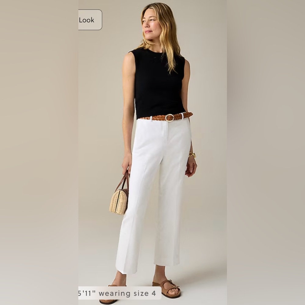 J.Crew Kaya pant in stretch linen blend in white